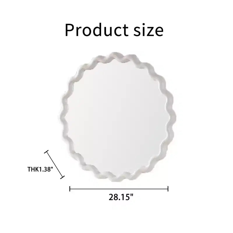 GDFStudio Ning Miroir Mural Rond à Bord Ondulé Moderne