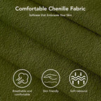 Canapé convertible Dyonery avec lit gigogne, canapé-lit convertible 3-en-1 en chenille, dossier inclinable et pochette latérale, assemblage sans outils