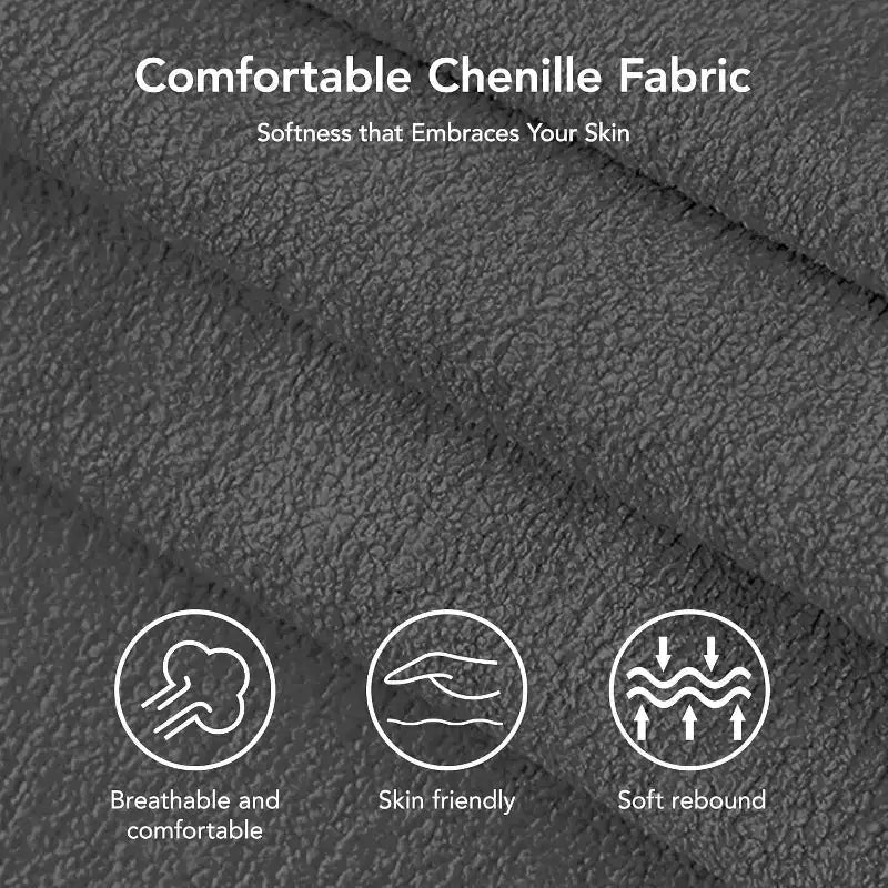 Canapé convertible Dyonery avec lit gigogne, canapé-lit convertible 3-en-1 en chenille, dossier inclinable et pochette latérale, assemblage sans outils
