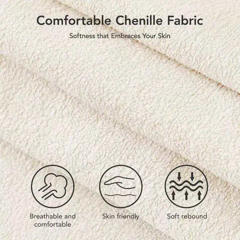 Canapé convertible Dyonery avec lit gigogne, canapé-lit convertible 3-en-1 en chenille, dossier inclinable et pochette latérale, assemblage sans outils