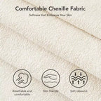 Canapé convertible Dyonery avec lit gigogne, canapé-lit convertible 3-en-1 en chenille, dossier inclinable et pochette latérale, assemblage sans outils