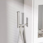 Meuble haut de salle de bain VECELO avec éclairage à détecteur, armoire à pharmacie murale avec étagères de rangement et porte-serviettes pour salle de bain ou buanderie, blanc