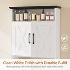 Meuble haut de salle de bain VECELO avec éclairage à détecteur, armoire à pharmacie murale avec étagères de rangement et porte-serviettes pour salle de bain ou buanderie, blanc