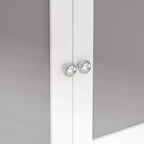 Meuble haut de salle de bain VECELO avec éclairage à détecteur, armoire à pharmacie murale avec étagères de rangement et porte-serviettes pour salle de bain ou buanderie, blanc