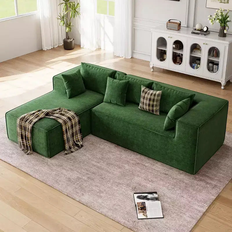 106.7Canapé sectionnel, Canapés modulables Cloud avec méridienne, Canapés sectionnels en polyester en forme de L, Canapé moderne rembourré avec assise profonde