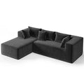 106.7Sectional Sofa, Cloud Modular Sectional Couches W/ Chaise,Polyester Sectional Couches L-Shaped Modern Upholstered Sofa with Deep Seat