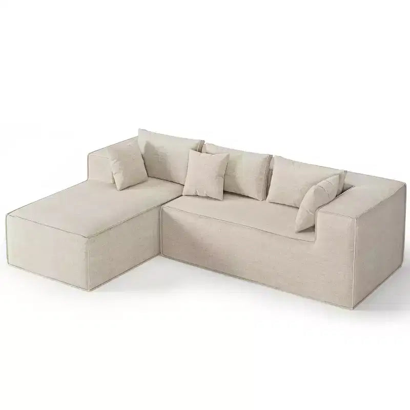 106.7Canapé sectionnel, Canapés modulables Cloud avec méridienne, Canapés sectionnels en polyester en forme de L, Canapé moderne rembourré avec assise profonde