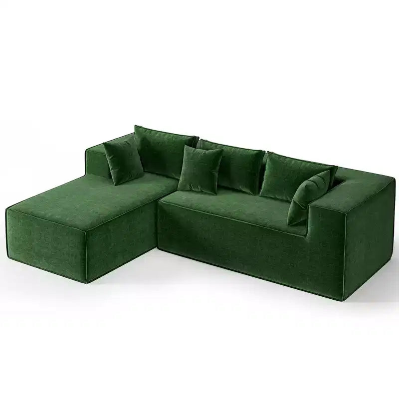 106.7Canapé sectionnel, Canapés modulables Cloud avec méridienne, Canapés sectionnels en polyester en forme de L, Canapé moderne rembourré avec assise profonde