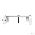 Table de salle à manger extensible TUYOHW pour 6-8 personnes avec rangement, console en bois avec prise, table extensible peu encombrante pour salon, fête