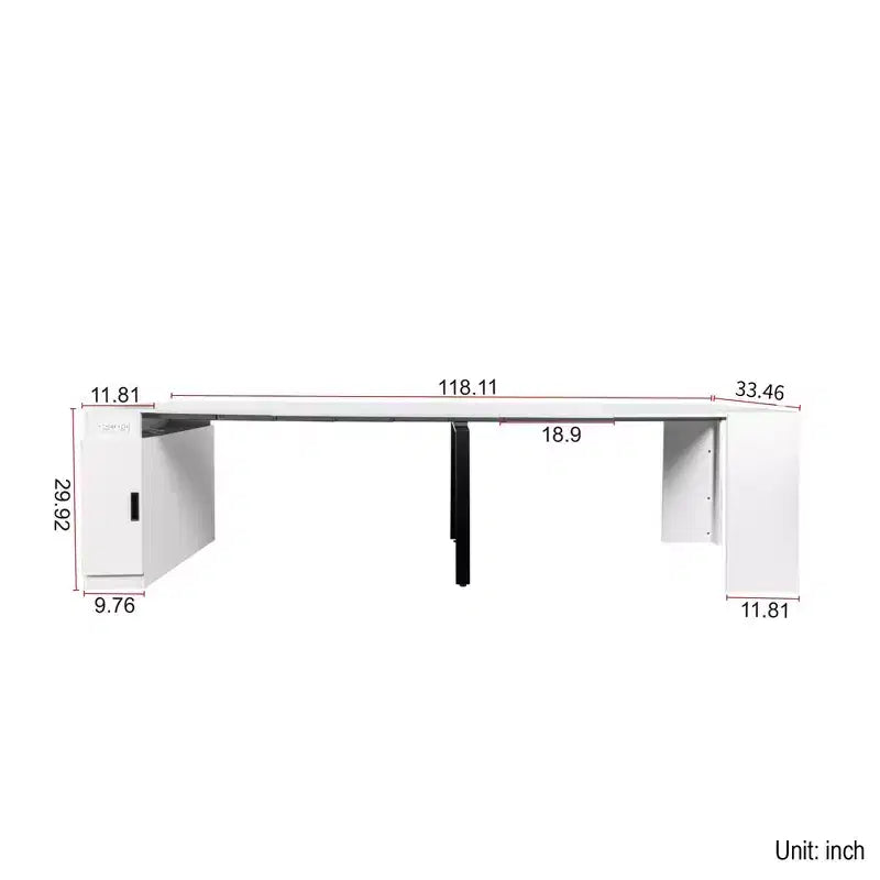 Table de salle à manger extensible TUYOHW pour 6-8 personnes avec rangement, console en bois avec prise, table extensible peu encombrante pour salon, fête