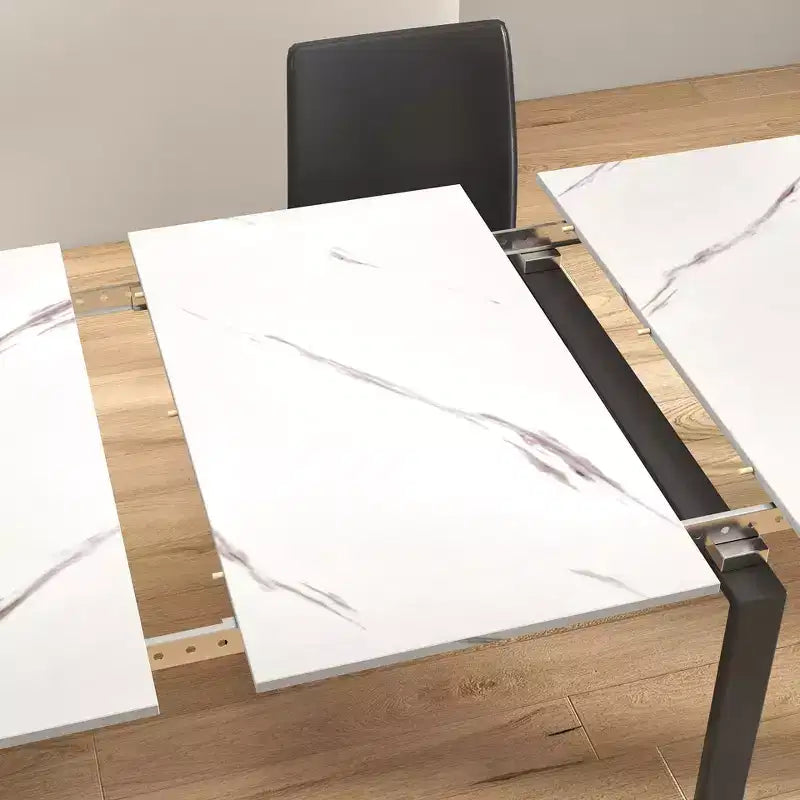 Table de salle à manger extensible TUYOHW pour 6-8 personnes avec rangement, console en bois avec prise, table extensible peu encombrante pour salon, fête