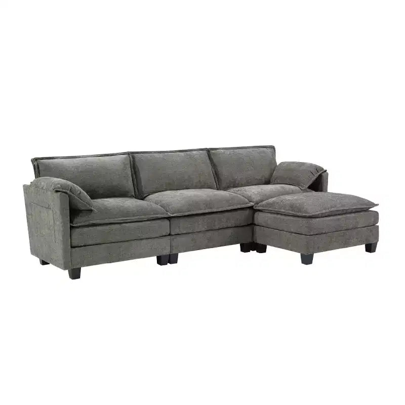 Canapé nuage 3 places moderne du milieu du siècle avec coussins double épaisseur, canapé rembourré confortable pour salon, chambre-Panipeachy