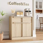 Buffet de cuisine avec 4 tiroirs, grand meuble à café de 158,5 cm avec rangement, buffet de rangement moderne pour cuisine, salle à manger, salon