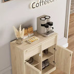 Buffet de cuisine avec 4 tiroirs, grand meuble à café de 158,5 cm avec rangement, buffet de rangement moderne pour cuisine, salle à manger, salon
