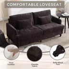 Canapé moderne TUYOHW de 175 cm en tissu bouclette, canapé 2 places avec coussins d'assise amovibles pour salon, appartement, chambre à coucher