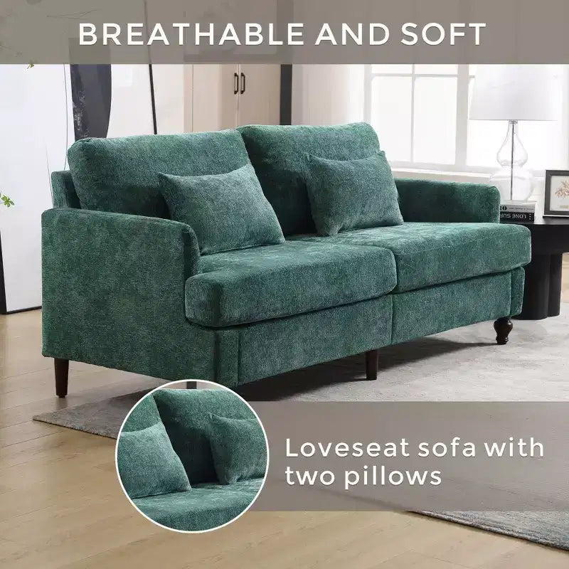 Canapé moderne TUYOHW de 175 cm en tissu bouclette, canapé 2 places avec coussins d'assise amovibles pour salon, appartement, chambre à coucher