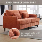 Canapé moderne TUYOHW de 175 cm en tissu bouclette, canapé 2 places avec coussins d'assise amovibles pour salon, appartement, chambre à coucher