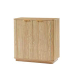 JVNOXK Buffet 80 cm avec espace de rangement Étagères réglables et design à vagues incurvées Convient aux chambres à coucher et aux salons Finition chêne