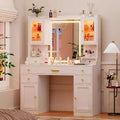 BALHAM TRADE-Makeup Vanity Desk with Mirror and Set with RGB Cabinets and Drawers 3 LED Light Modes