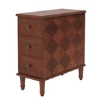 MAYEERTY Table de chevet en bois entièrement assemblée, Table d'appoint étroite à 3 tiroirs pour chambre à coucher