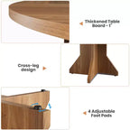 Table à manger ronde pour 4-6 personnes - Table de cuisine circulaire de 120 cm avec base sur pied solide, meubles de salle à manger pour petits espaces dans le salon