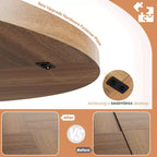 Table à manger ronde pour 4-6 personnes - Table de cuisine circulaire de 120 cm avec base sur pied solide, meubles de salle à manger pour petits espaces dans le salon