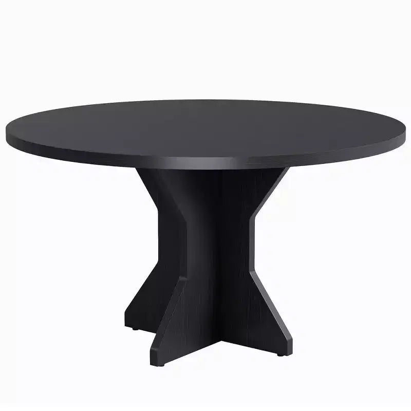 Table à manger ronde pour 4-6 personnes - Table de cuisine circulaire de 120 cm avec base sur pied solide, meubles de salle à manger pour petits espaces dans le salon