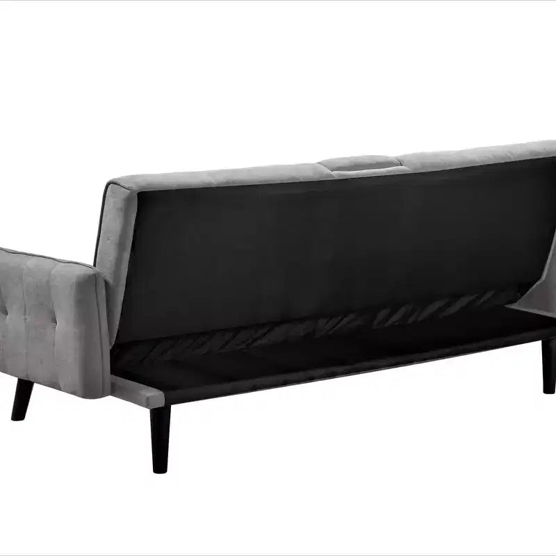 Canapé-lit Whisen 72, dossier pliant convertible en lit double avec porte-gobelet et tablette escamotable