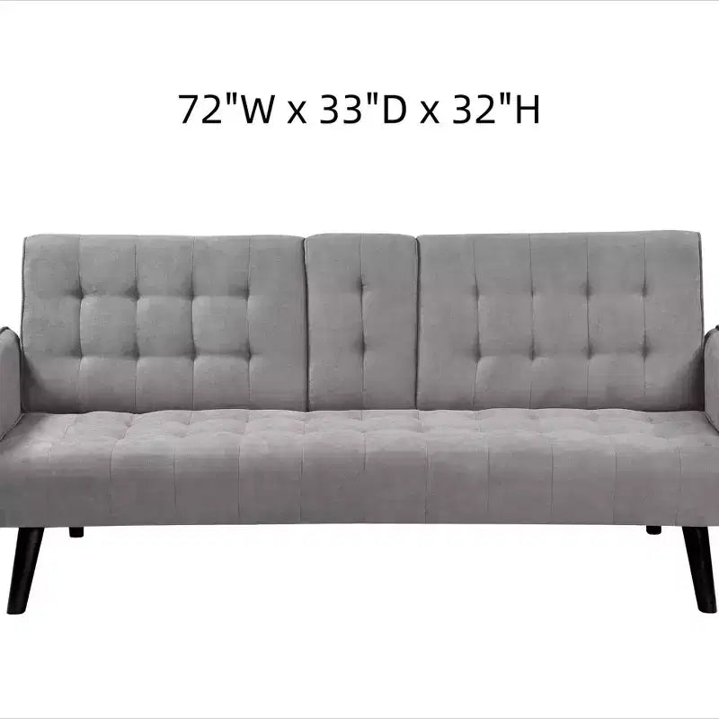 Canapé-lit Whisen 72, dossier pliant convertible en lit double avec porte-gobelet et tablette escamotable