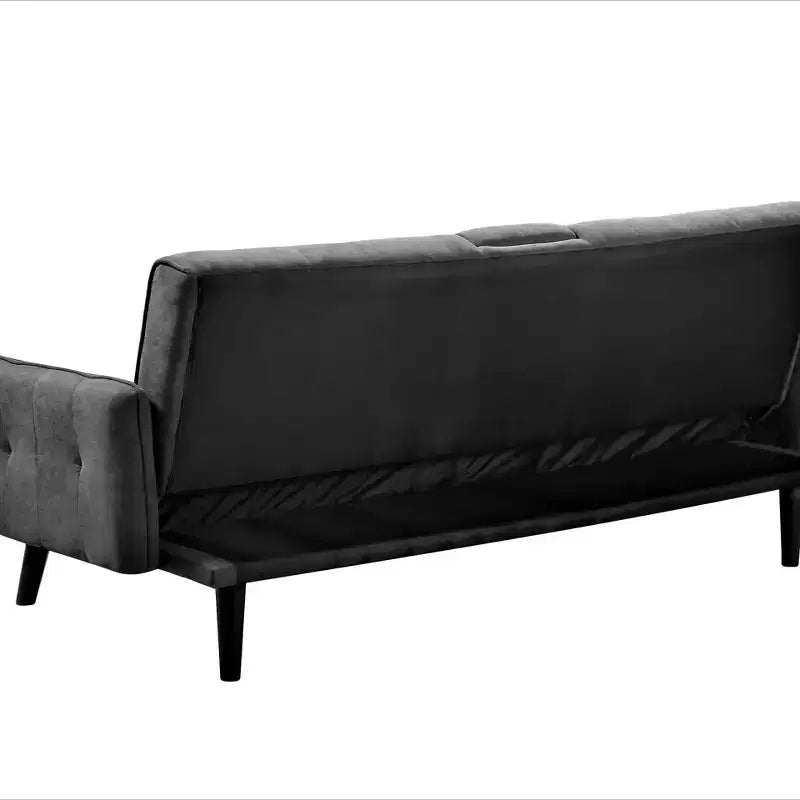 Canapé-lit Whisen 72, dossier pliant convertible en lit double avec porte-gobelet et tablette escamotable
