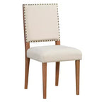 Table à manger ronde 5 pièces Whisen style ferme avec 4 chaises rembourrées en bois massif, ensemble pour 4 personnes
