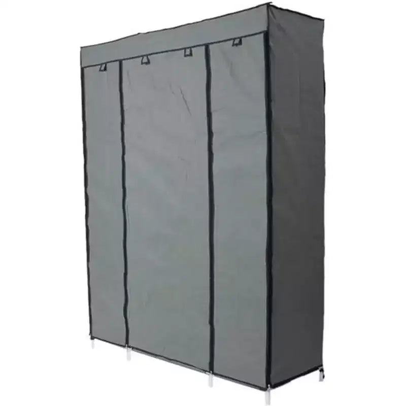 Armoire en tissu non tissé, Organisateur de rangement à 5 niveaux et 12 compartiments, 133x46x170cm, Gris, pour maison ou dortoir