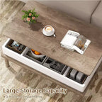 Table basse Celebalcony, table basse relevable avec compartiment de rangement, table de salle à manger relevable, pour salon, bureau et maison