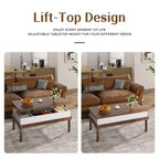 Table basse Celebalcony, table basse relevable avec compartiment de rangement, table de salle à manger relevable, pour salon, bureau et maison