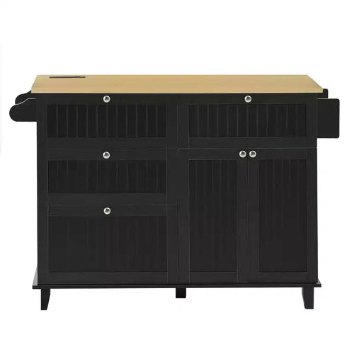 Table de cuisson de 53 po pour îlot de cuisine avec 2 places assises, ensemble de table de cuisson d'îlot de cuisine mobile avec rangement pour cuisine ou salle à manger - Panipeachy