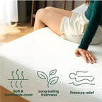 Matelas ZINUS en mousse à mémoire de forme au thé vert, 20 cm, une place, sans fibre de verre, fermeté moyenne, soulagement de la pression ciblé, mousses et tissus certifiés sans substances nocives