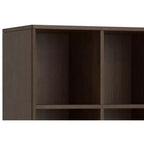 Meuble de rangement Pearson en BOIS MASSIF de style Mid-Century Moderne, 9 cubes, 52 pouces x 42 pouces, en noyer brun