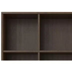 Meuble de rangement Pearson en BOIS MASSIF de style Mid-Century Moderne, 9 cubes, 52 pouces x 42 pouces, en noyer brun