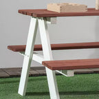 Etokfoks Ensemble table et bancs de pique-nique en bois pour enfants, pour jardin et extérieur, de 3 à 8 ans, 89 cm (L) x 79 cm (l) x 50 cm (H)