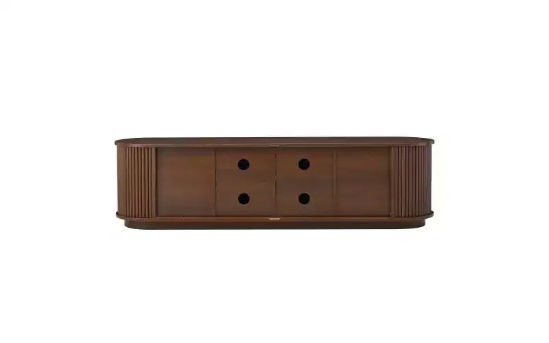 JVNOXK Meuble TV en bois de style rustique avec rangements à portes coulissantes, 167 cm, adapté aux télévisions de 75 pouces et moins ; idéal pour les salons, noyer