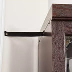 Meuble d'angle en verre JVNOXK avec éclairage, adapté aux salons, collections d'antiquités, rangement de vins ou exposition de verres de bar. Bois de cerisier foncé