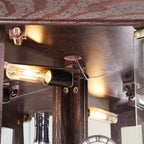 Meuble d'angle en verre JVNOXK avec éclairage, adapté aux salons, collections d'antiquités, rangement de vins ou exposition de verres de bar. Bois de cerisier foncé
