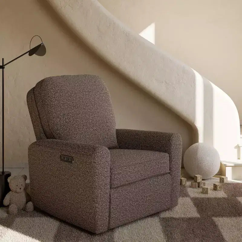 Fauteuil inclinable, pivotant et coulissant électrique de luxe Amalfi de Storkcraft avec double port de chargement USB