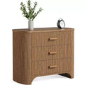 Lantine Large Wide Nightstand with 3 Drawers, Mid Century Modern Oversized Bedside Table for Bedroom