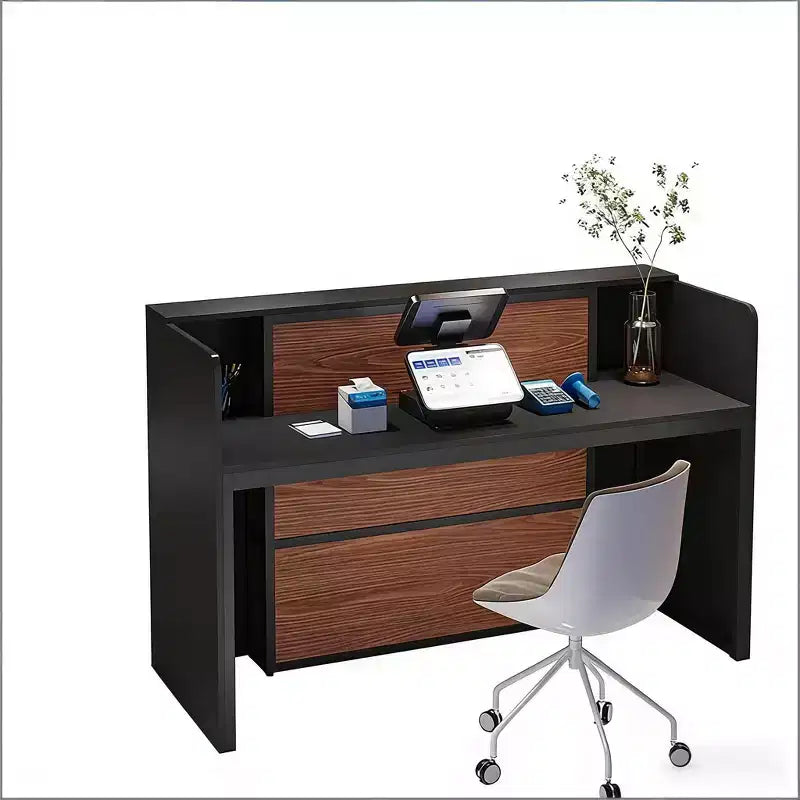 Bureau de réception moderne, Grande table de comptoir avec lumières LED
