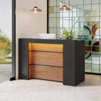Bureau de réception moderne, Grande table de comptoir avec lumières LED