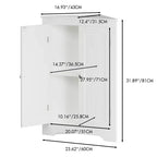 JVNOXK Meuble d'angle compact autoportant avec deux portes et étagères réglables, unité indépendante convenant aux salles de bains et aux cuisines, blanc