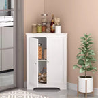 JVNOXK Meuble d'angle compact autoportant avec deux portes et étagères réglables, unité indépendante convenant aux salles de bains et aux cuisines, blanc