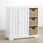 Meuble en bois Lakeside Collection Beadboard avec 3 étagères de rangement et placard -