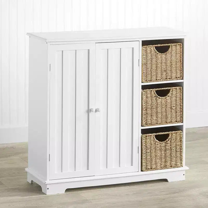 Meuble en bois Lakeside Collection Beadboard avec 3 étagères de rangement et placard -